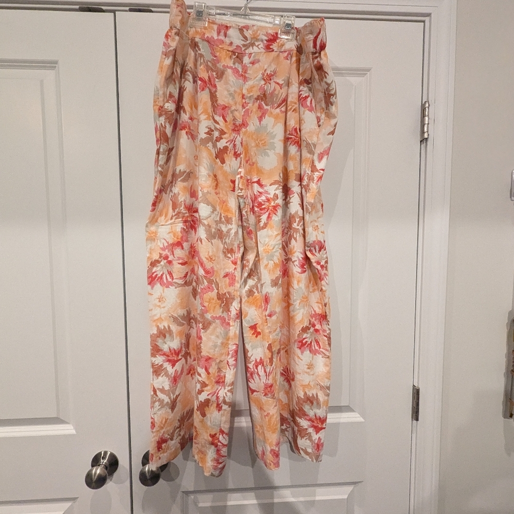 Abercrombie linen wide leg pants